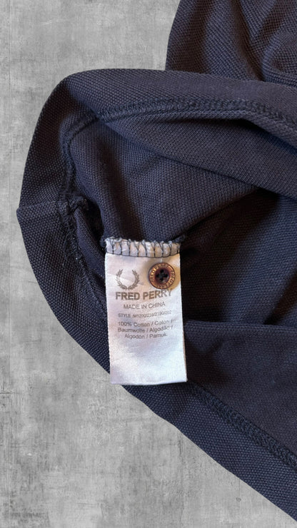Fred Perry Polo Shirt Schwarz Navy Blau Weiß S