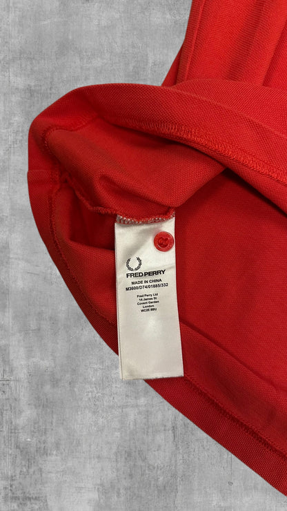 Fred Perry Polo Shirt Rot Schwarz M