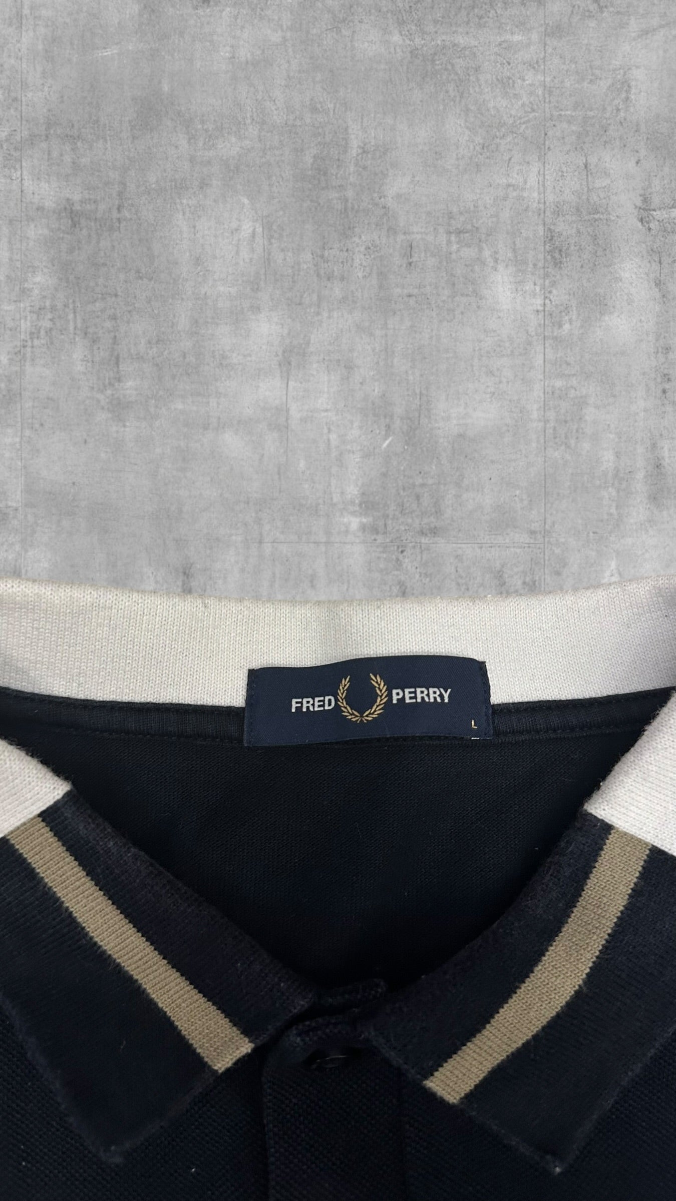 Fred Perry Polo Shirt Schwarzblau Weiß L