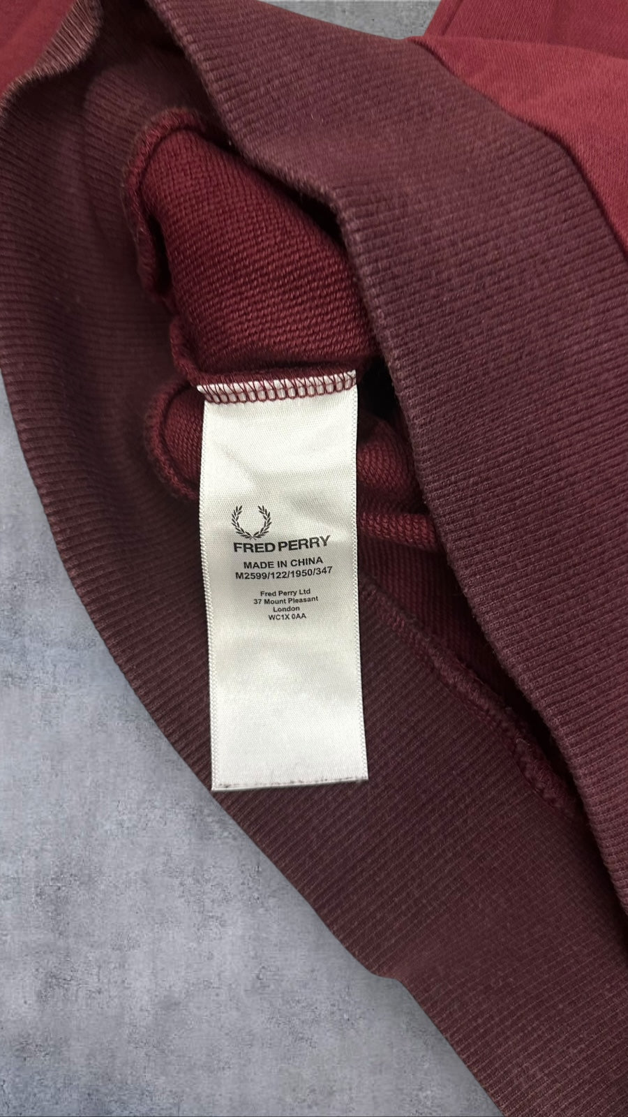 Fred Perry Sweatshirt Bordeaux Rot XS