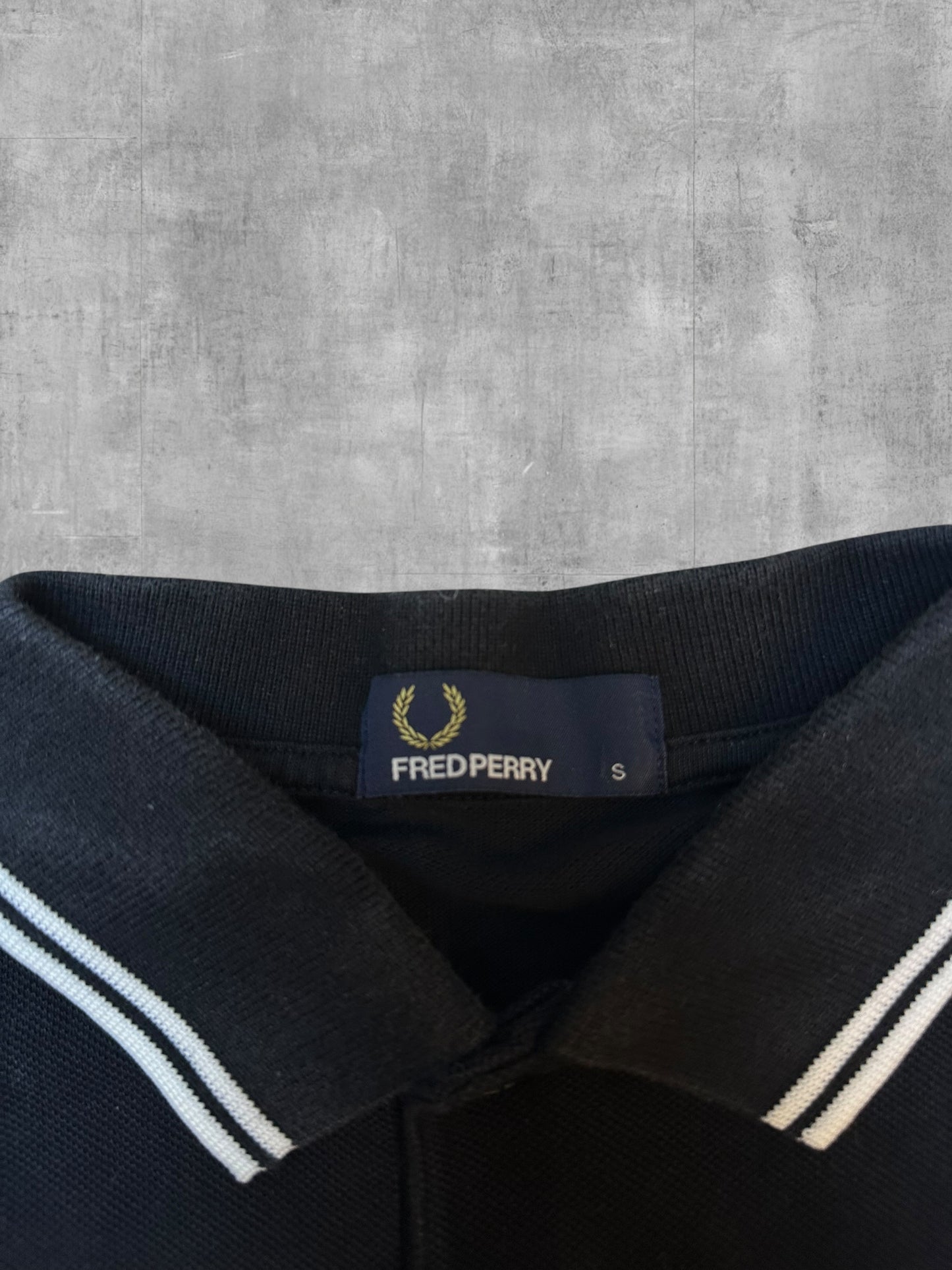 Fred Perry Polo Shirt Schwarz Weiß S