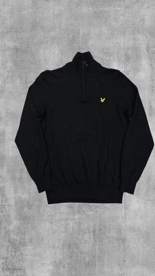 Lyle & Scott Half Zip Rollkragenpullover Schwarz S