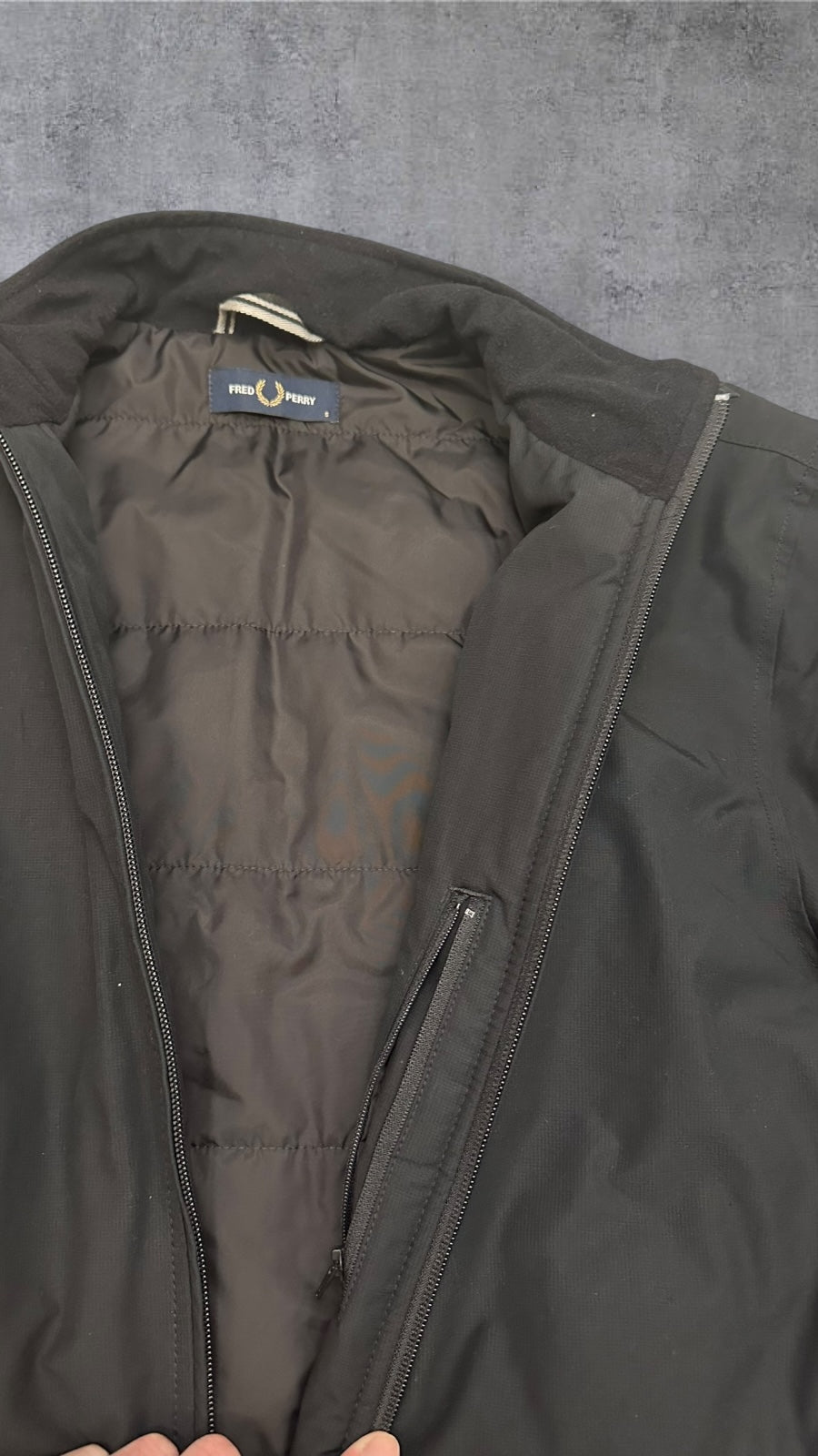 Fred Perry Bomberjacke Regenjacke Schwarz S