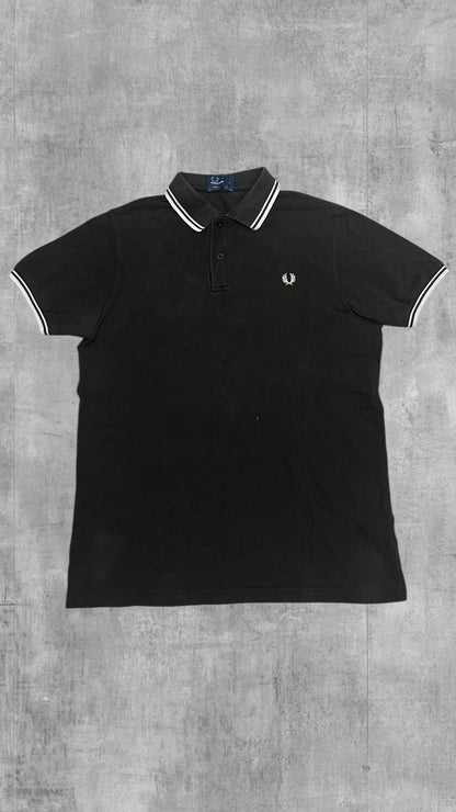 Fred Perry Polo Shirt Schwarz Weiß L