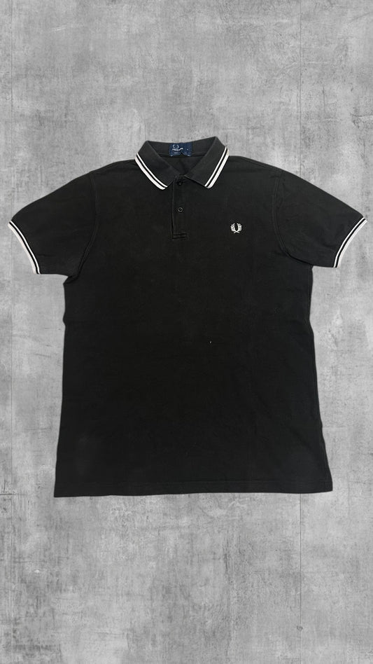 Fred Perry Polo Shirt Schwarz Weiß L