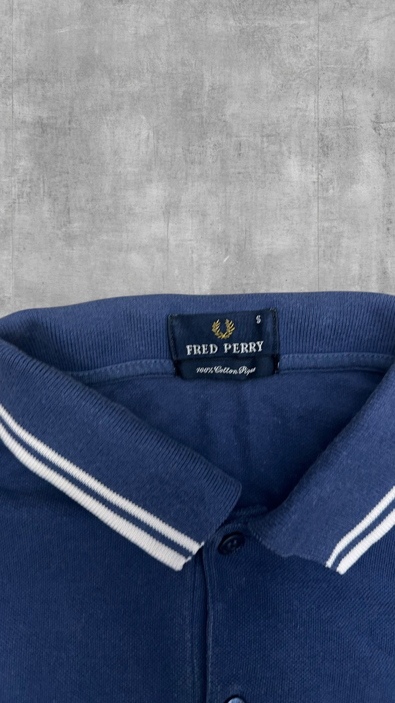 Fred Perry vintage Polo Shirt Blau Weiß S