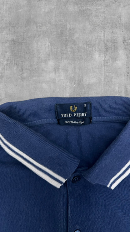 Fred Perry vintage Polo Shirt Blau Weiß S