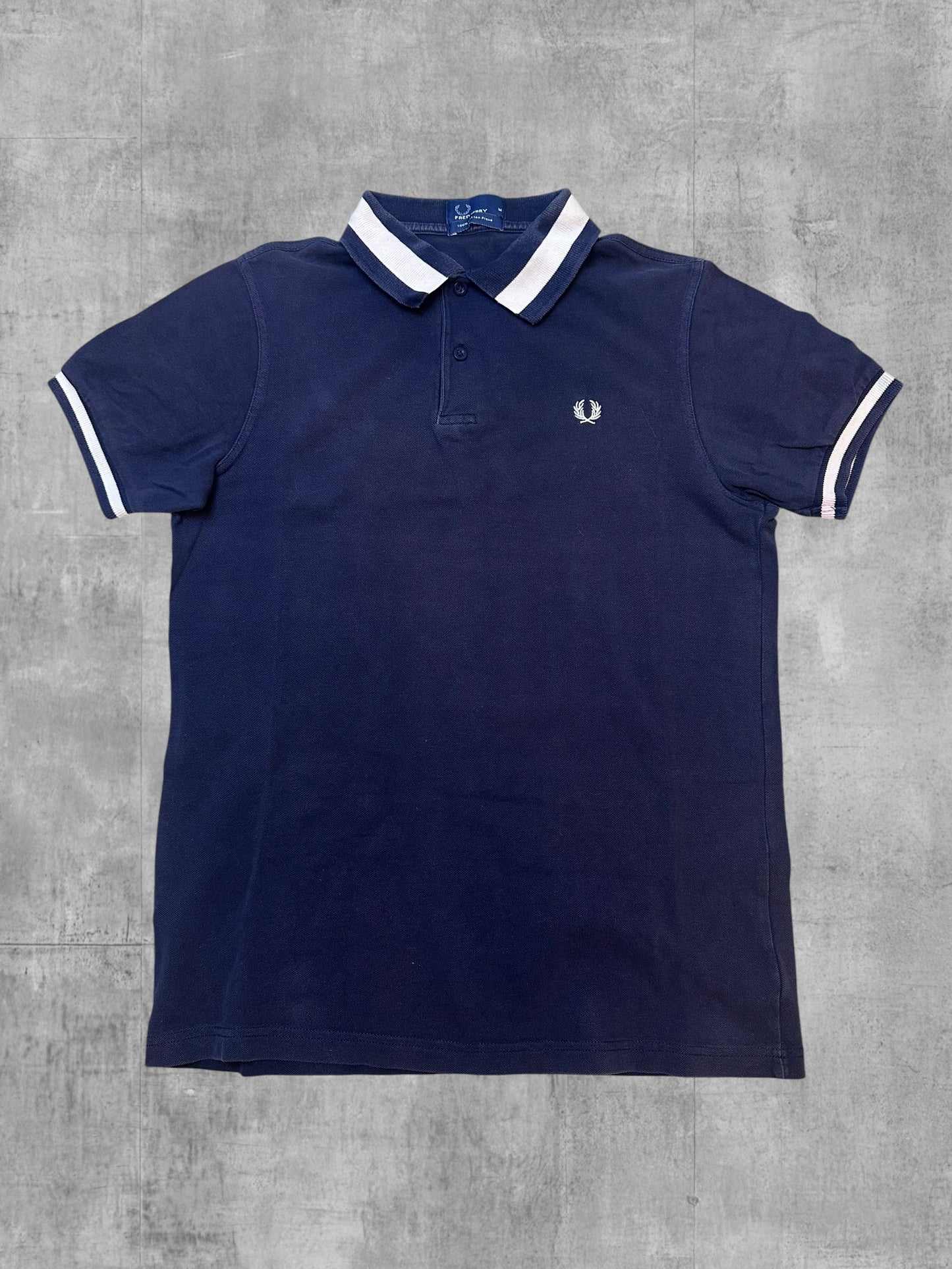 Fred Perry Polo Shirt Navy Blau Weiß M