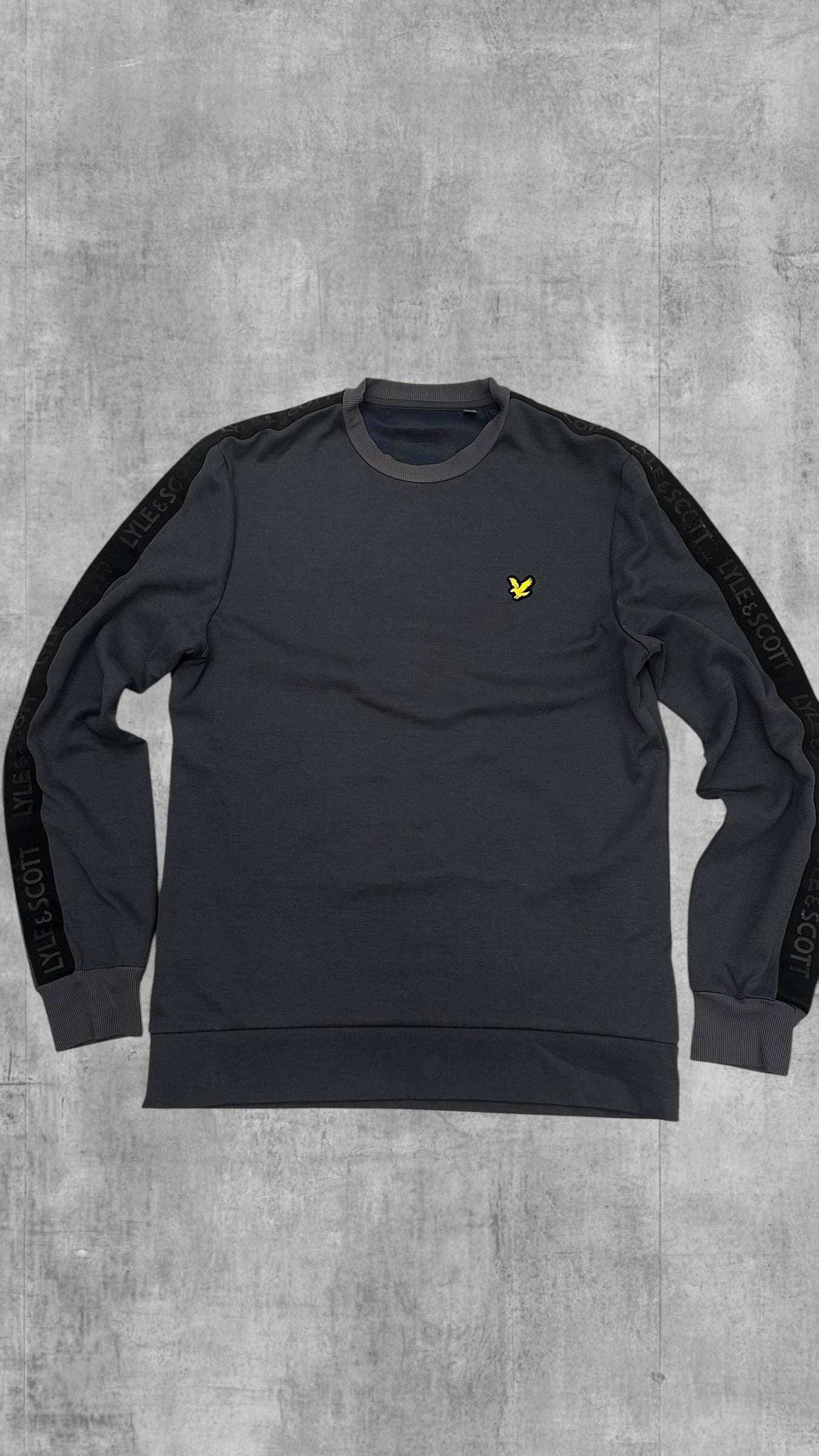 Lyle & Scott Sweatshirt Taped Grau Schwarz M