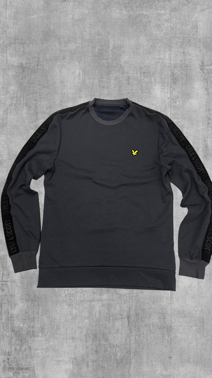 Lyle & Scott Sweatshirt Taped Grau Schwarz M