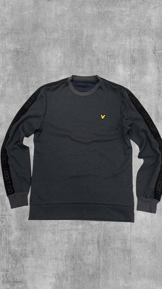 Lyle & Scott Sweatshirt Taped Grau Schwarz M