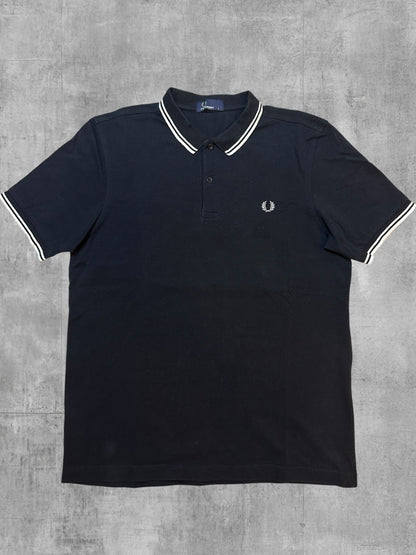 Fred Perry Polo Shirt Schwarz Weiß L
