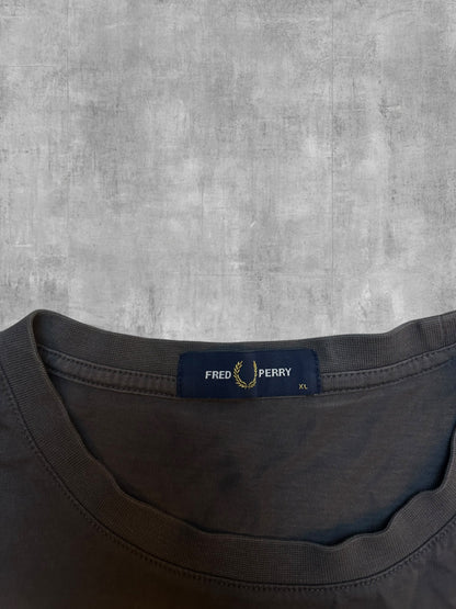 Fred Perry Backprint T-shirt Grau Schwarz XL