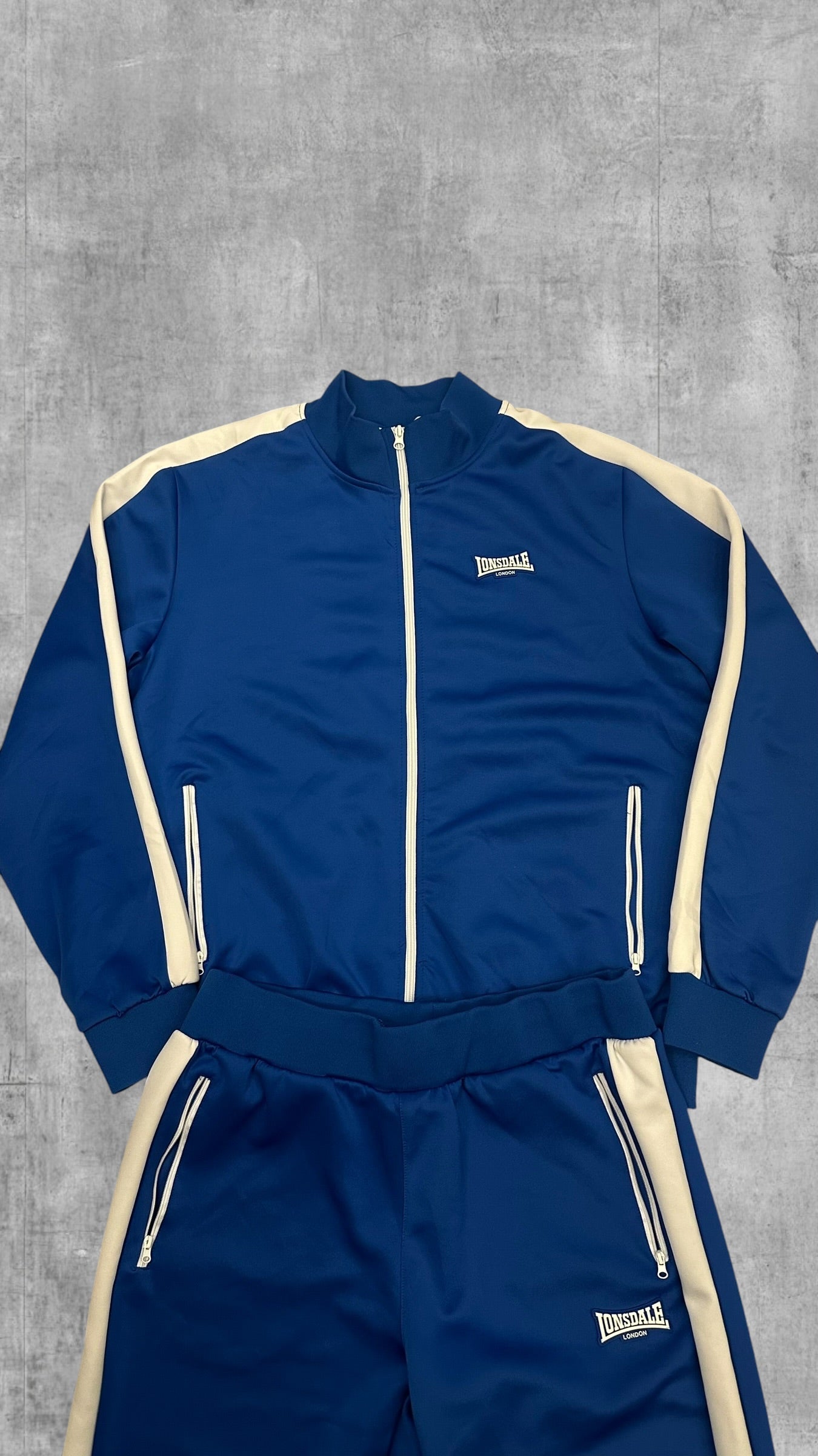 Lonsdale London Trainingsanzug Trainingsjacke Jogginghose Blau Weiß XL