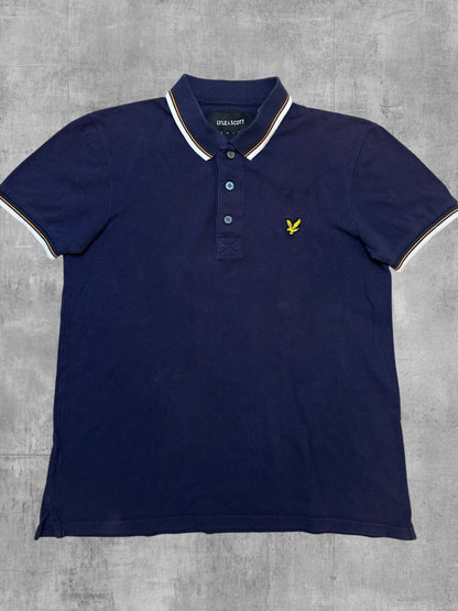 Lyle & Scott Polo Shirt Navy Blau Weiß S