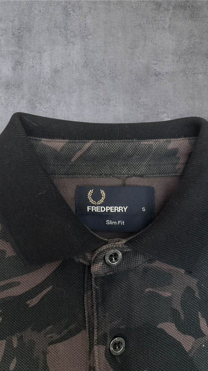 Fred Perry Polo Shirt Grau Gold S Slim Fit