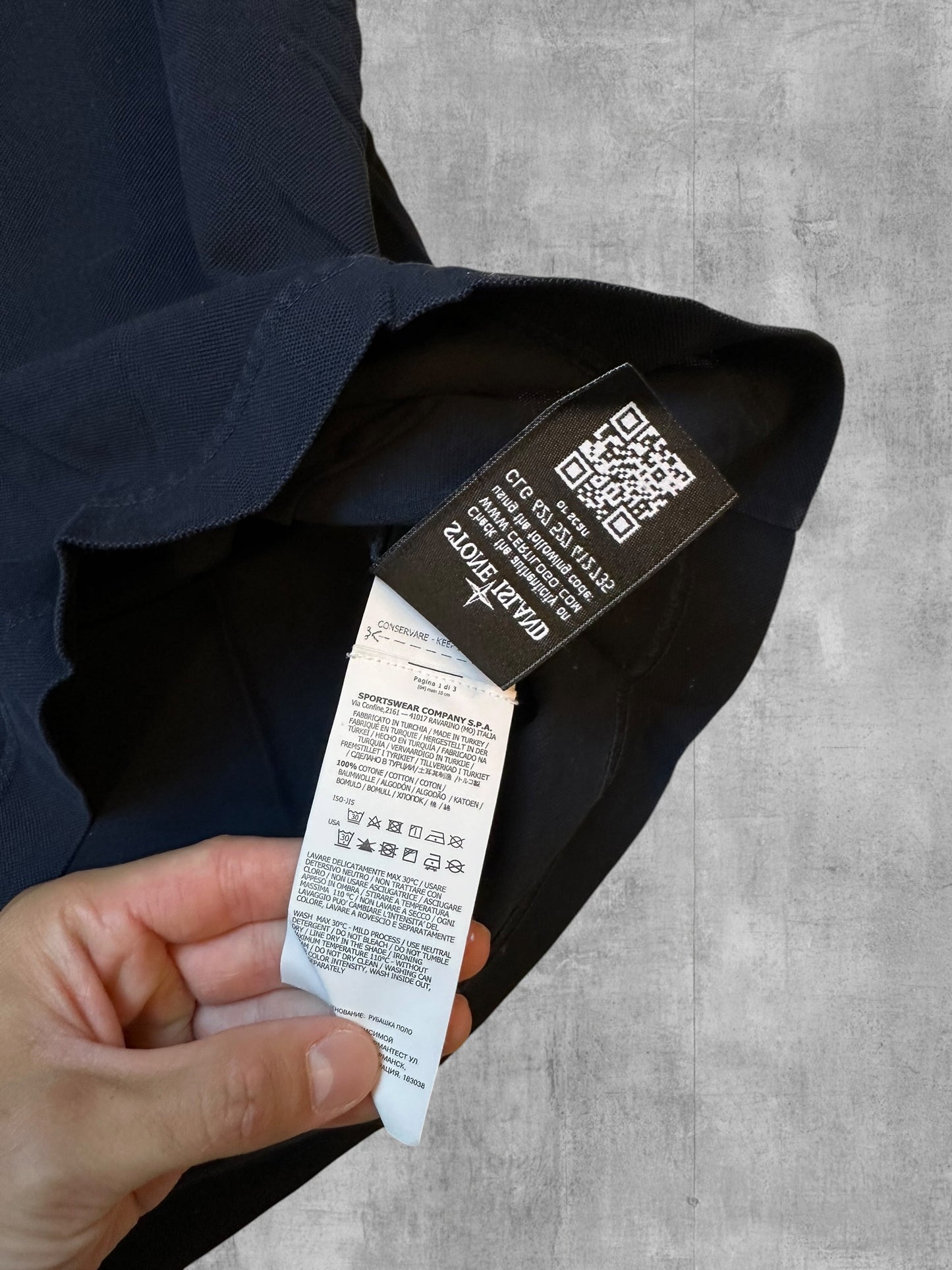 Stone Island Polo Shirt Schwarzblau L