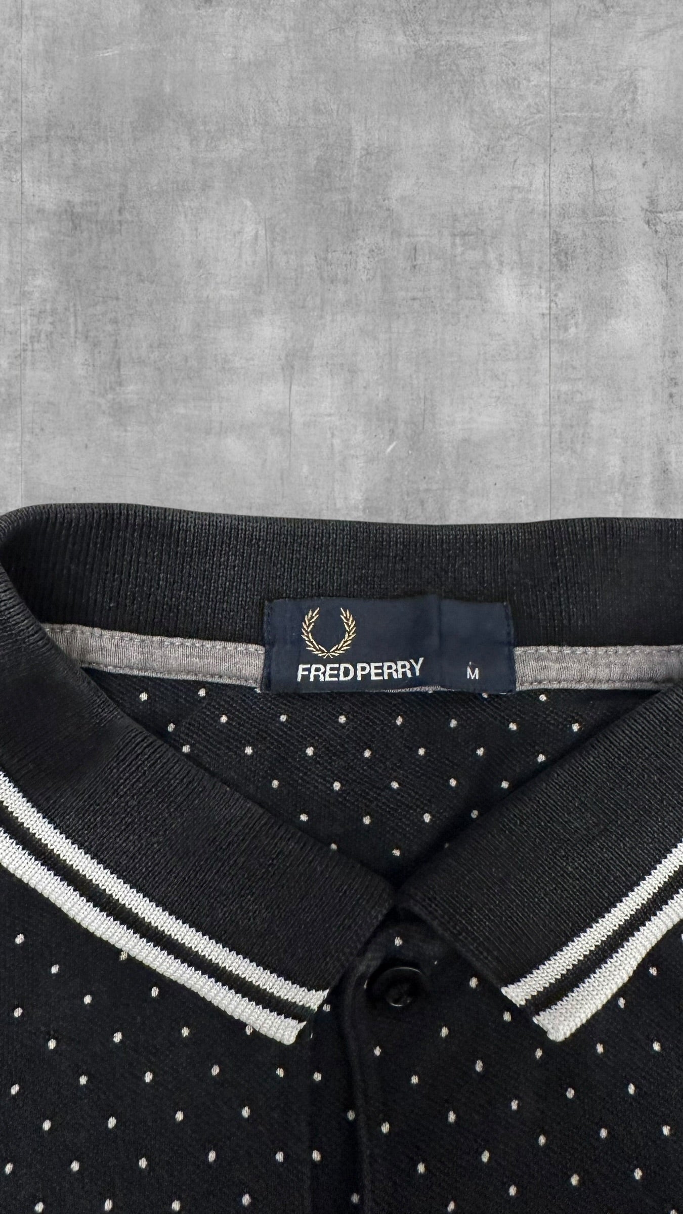 Fred Perry Polo Shirt Schwarz Weiß M