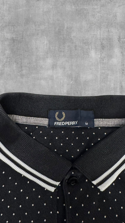 Fred Perry Polo Shirt Schwarz Weiß M