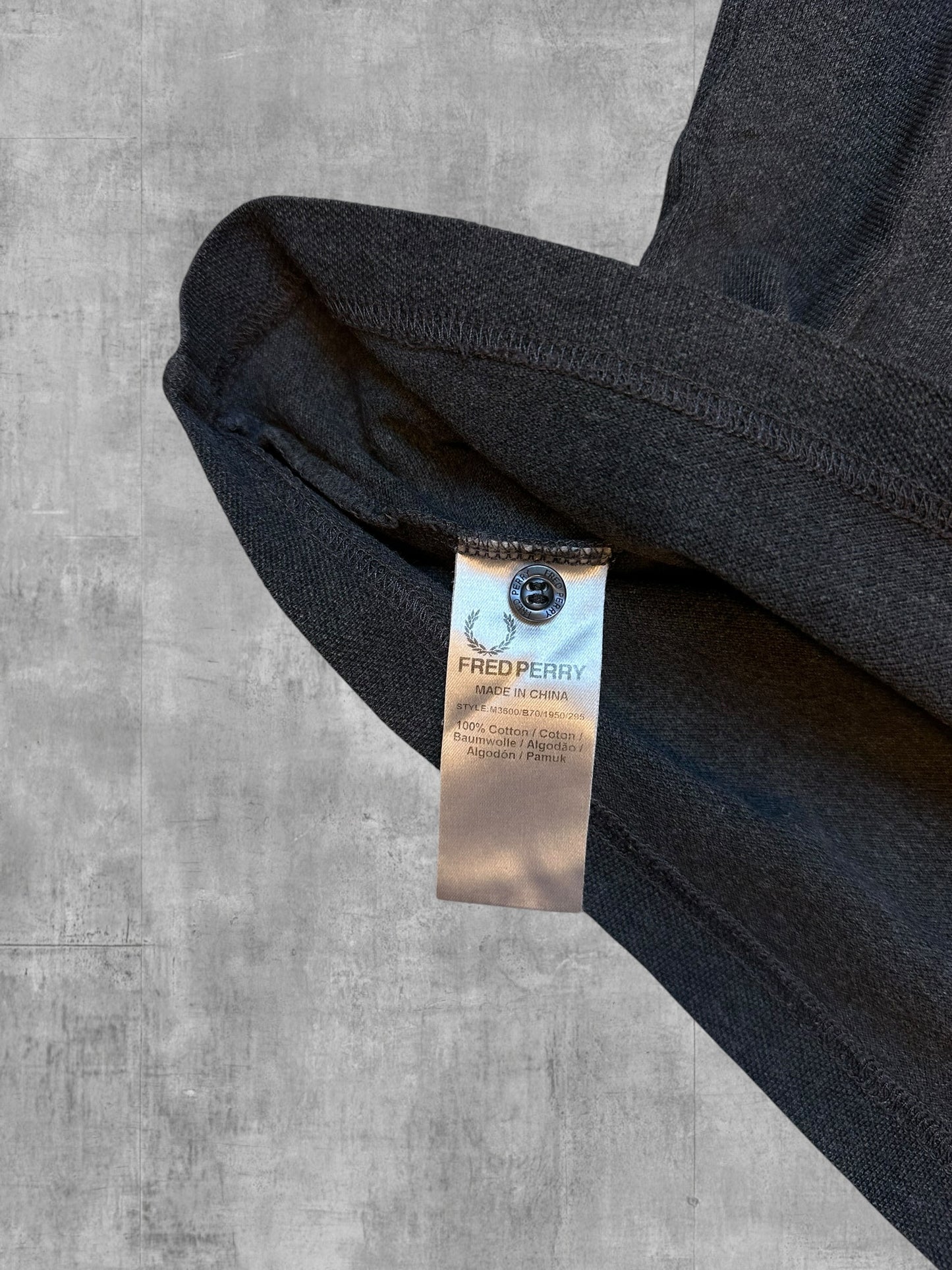 Fred Perry Polo Shirt Grau Schwarz Weiß XS Slim Fit