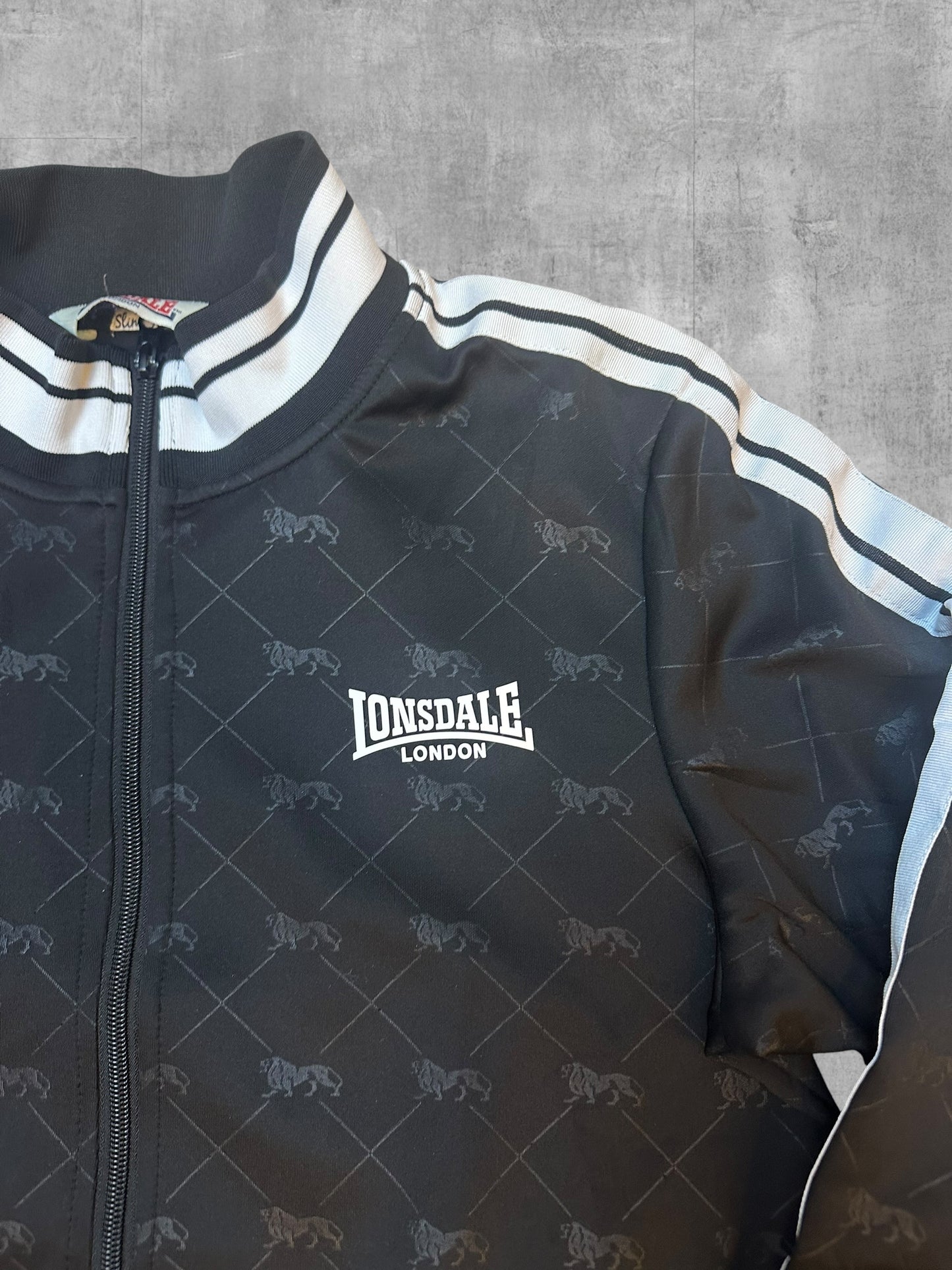Lonsdale London Monogam Trainingsjacke Schwarz Weiß S
