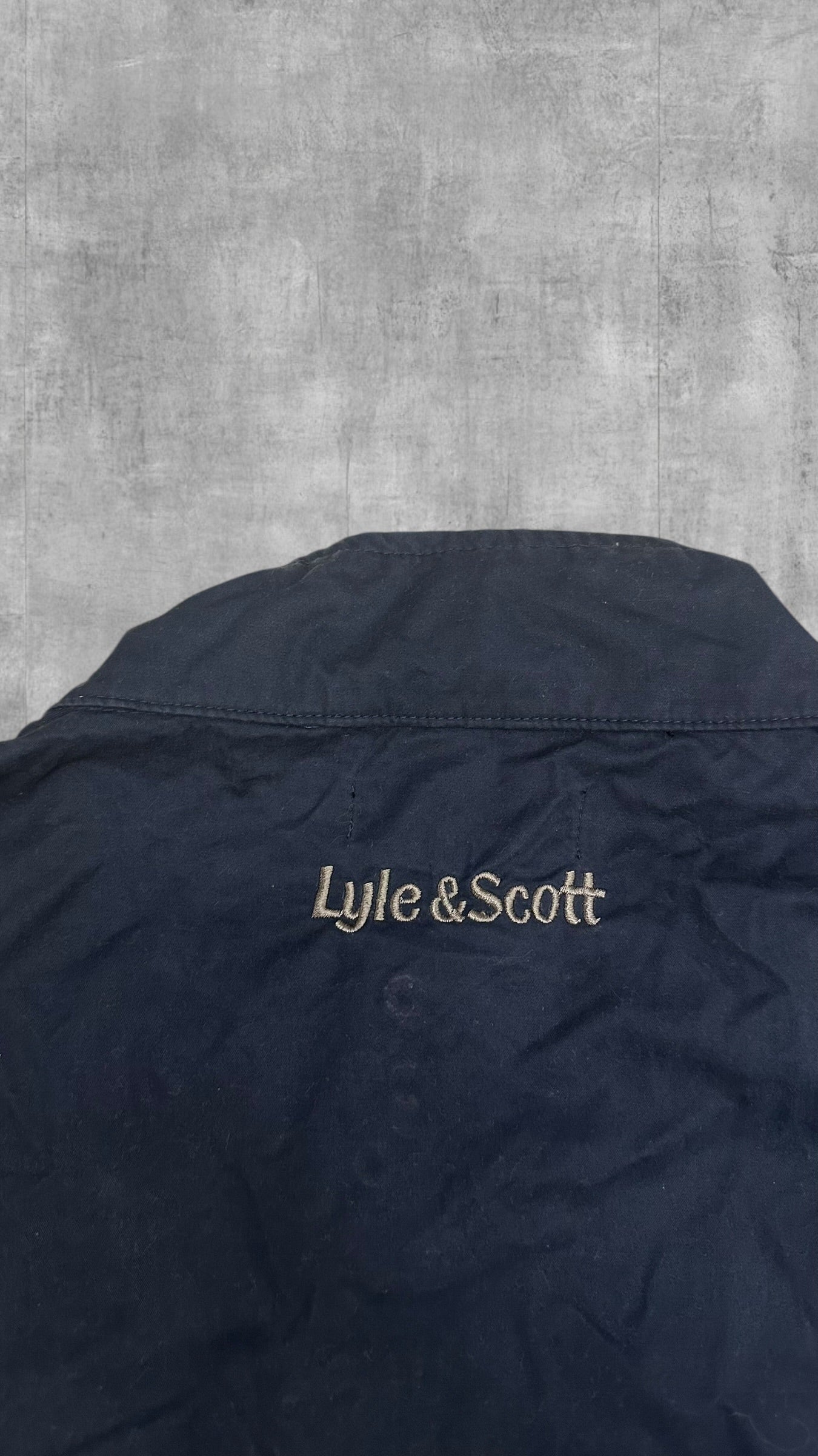 Vintage Lyle & Scott Bomberjacke Windbreaker Navy Blau XL
