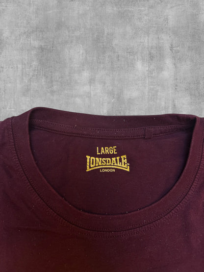Lonsdale London T-Shirt Weinrot Weiß Gelb L