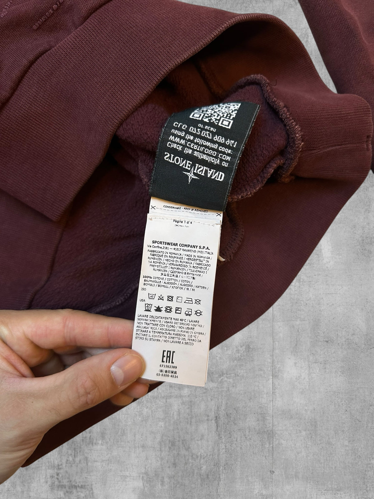 Stone Island Sweat-shirt Bordeaux S