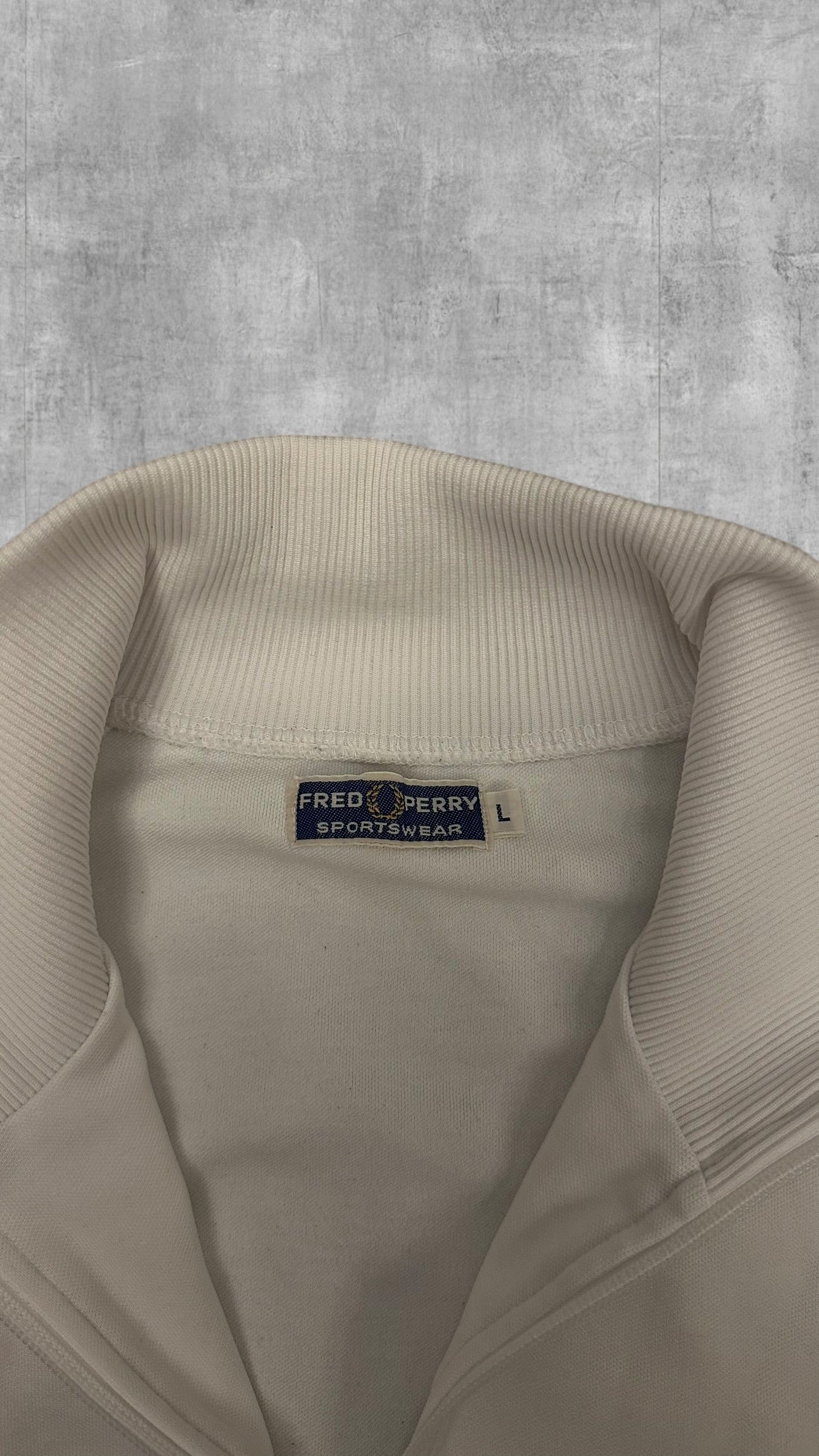 Fred Perry Trainingsjacke Taped Zip Jacke Weiß Hellblau L