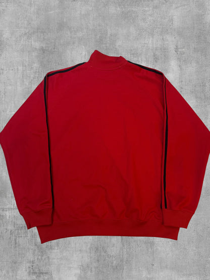 Fred Perry Vintage Trainingsjacke Taped Rot Schwarz XL