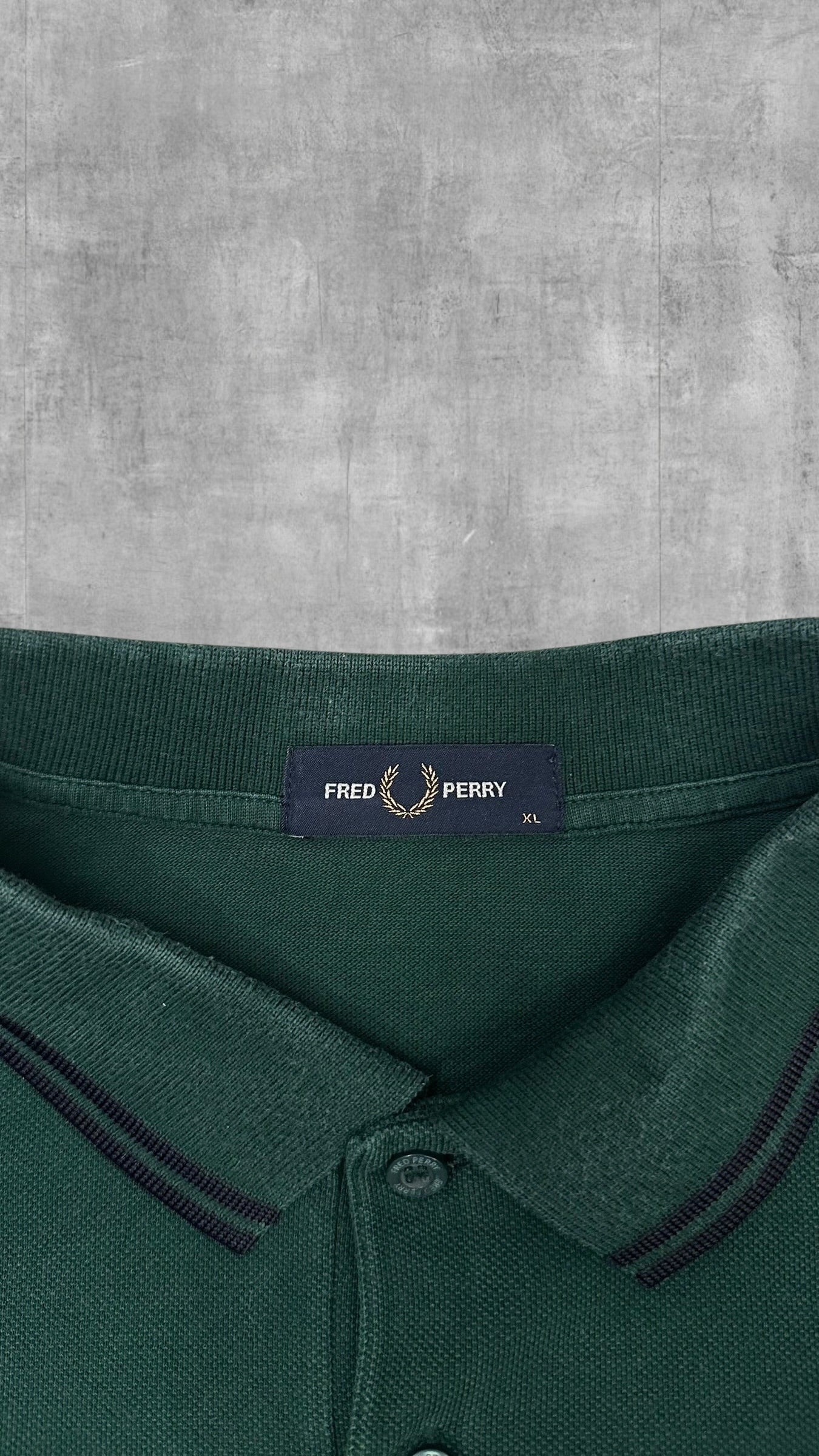 Fred Perry Polo Shirt Dunkelgrün Schwarz XL