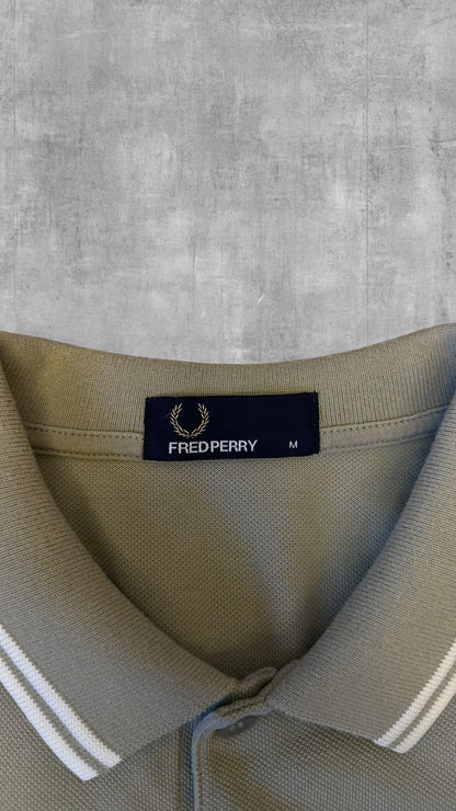 Fred Perry Polo Shirt Khaki weiß M