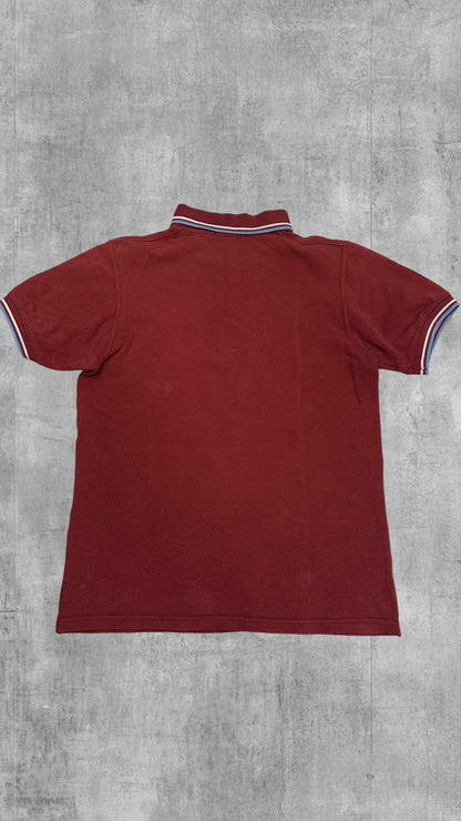 Fred Perry Polo Shirt Weinrot Türkis Weiß S