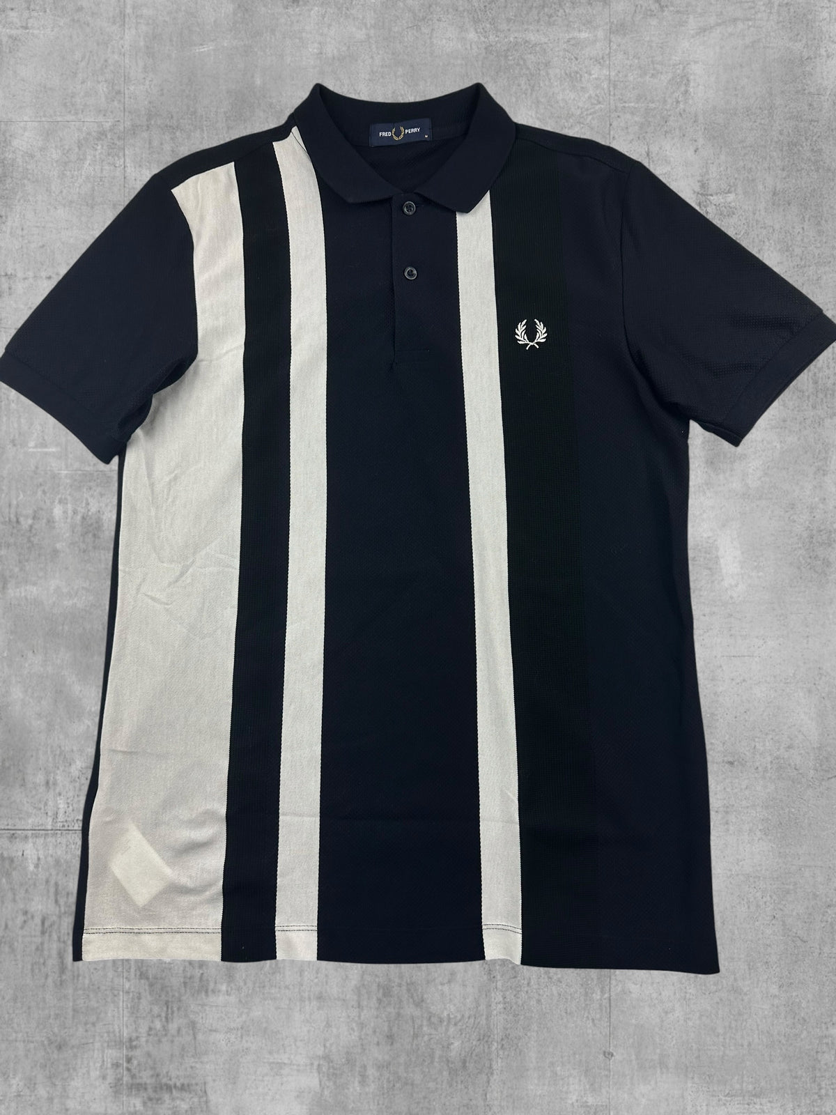Fred Perry Sport Polo Shirt Schwarz Weiß M