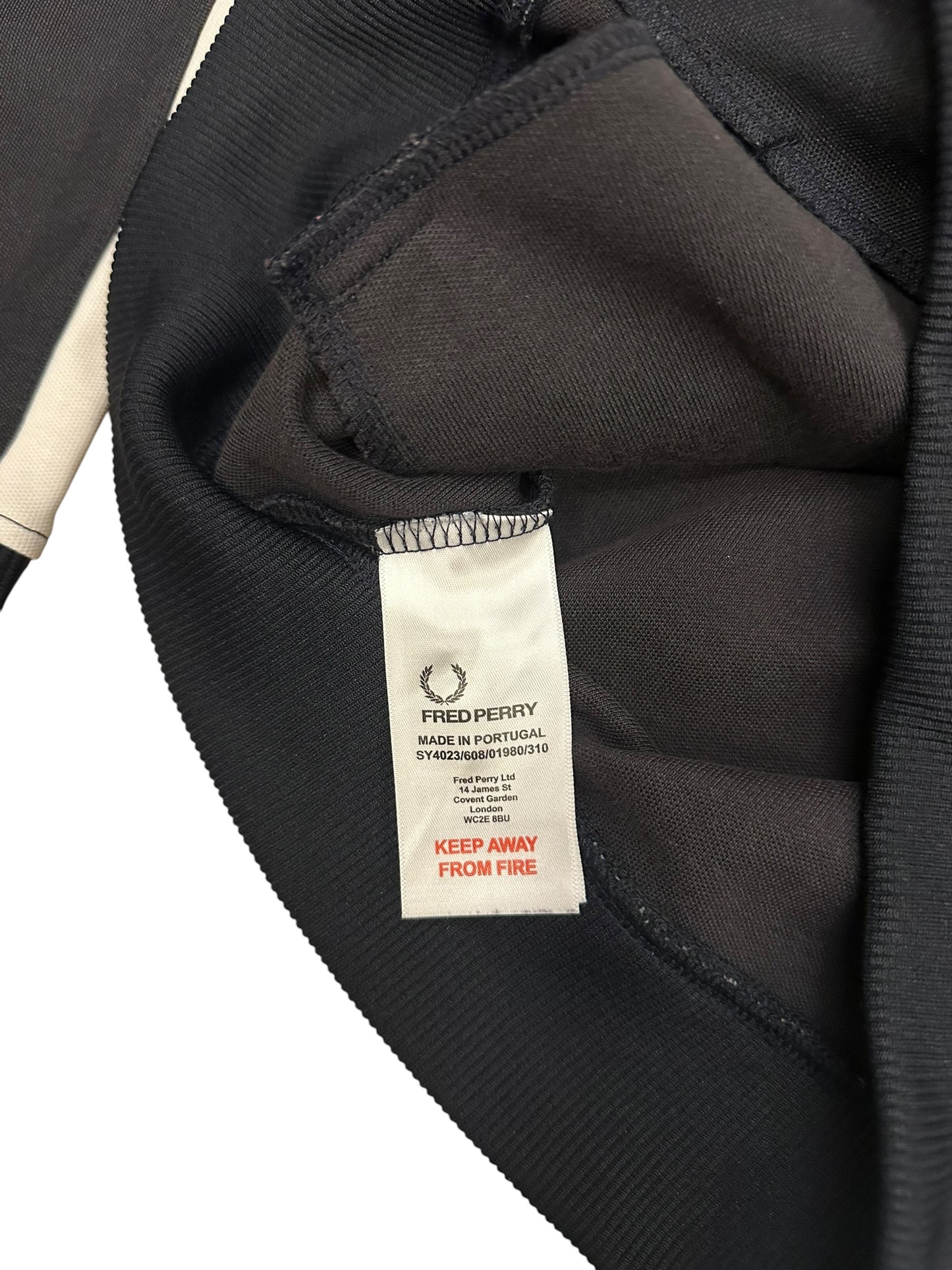 Fred Perry Trainingsjacke Taped Schwarz Weiß XS - S