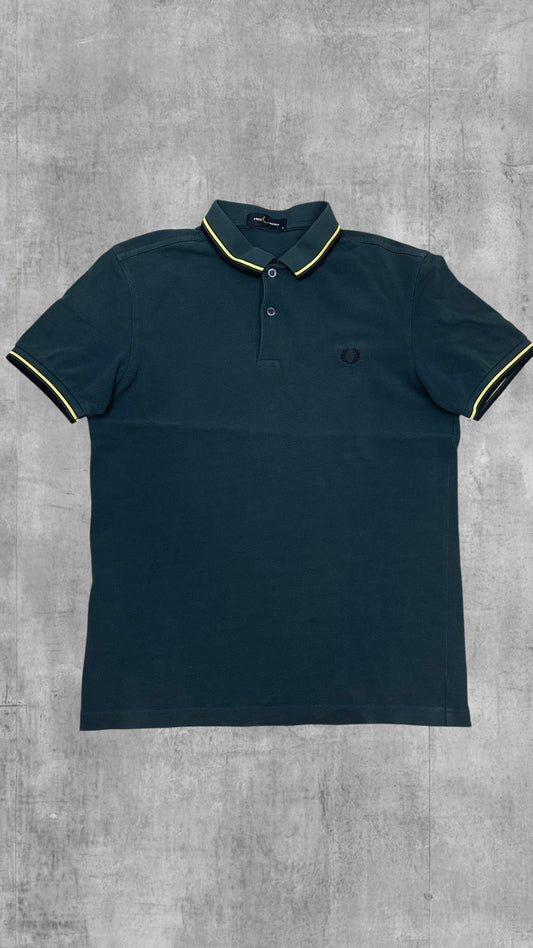 Fred Perry Polo Shirt Dunkelgrün Schwarz M
