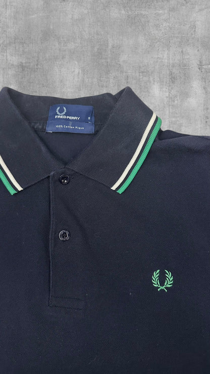 Fred Perry Polo Shirt Schwarz Grün Weiß S