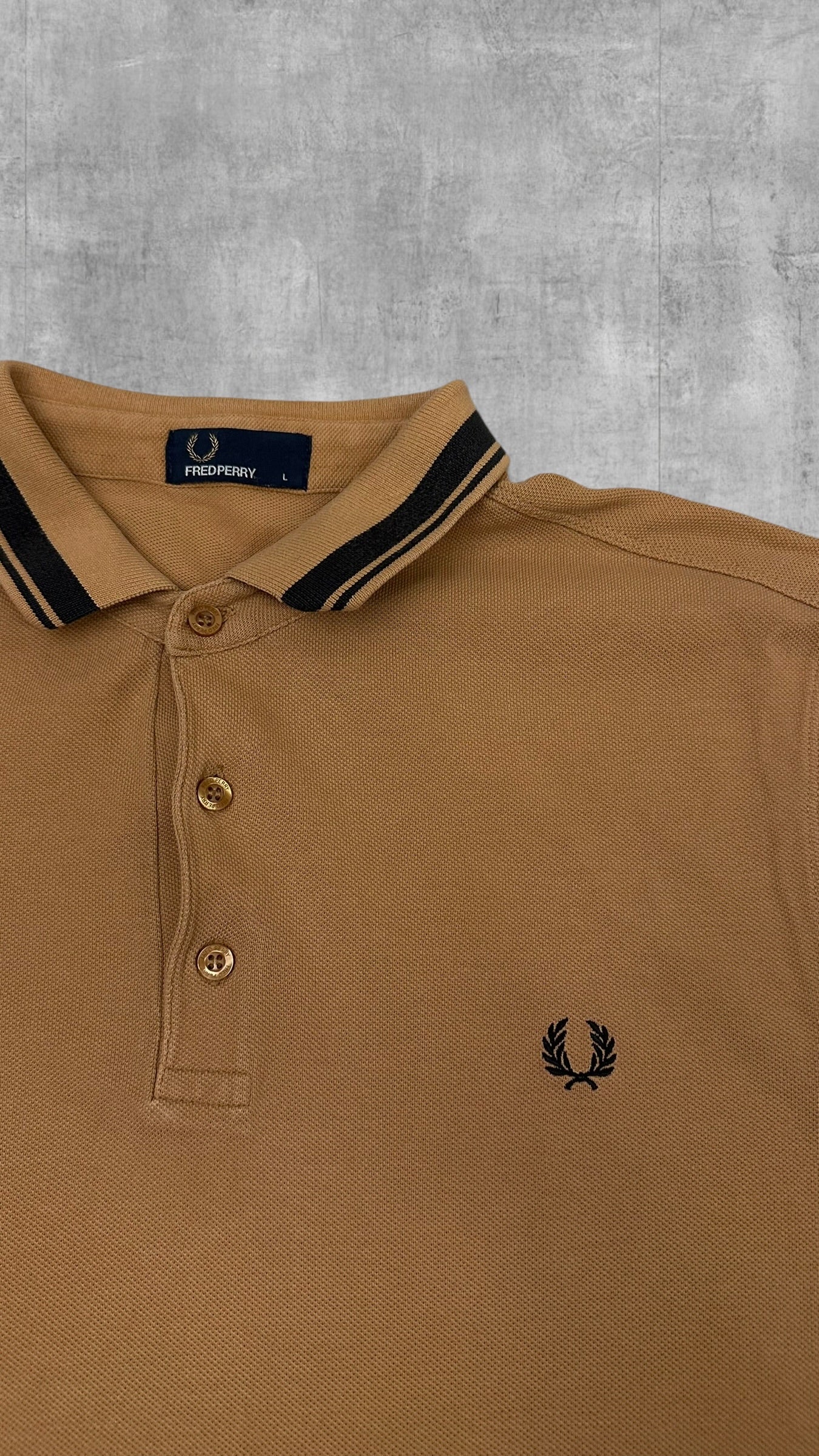 Fred Perry Polo Shirt Braun Schwarz L