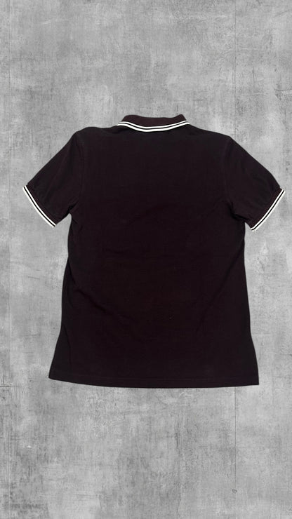Fred Perry Polo Shirt Weinrot Weiß M