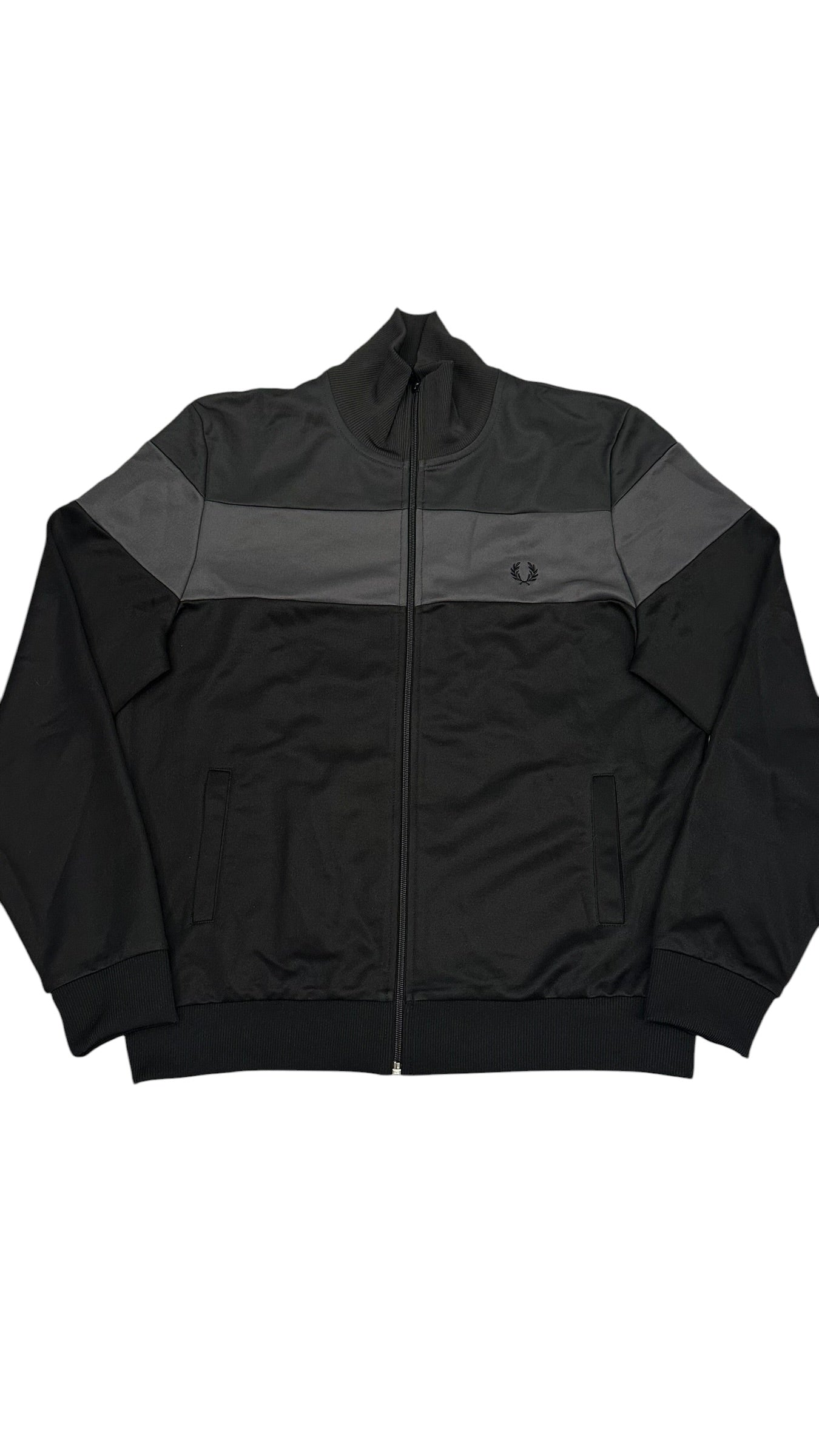 Fred Perry Trainingsjacke Schwarz Grau L