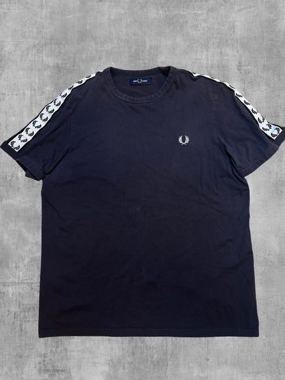 Fred Perry T-shirt Taped Navy Blau Weiß L