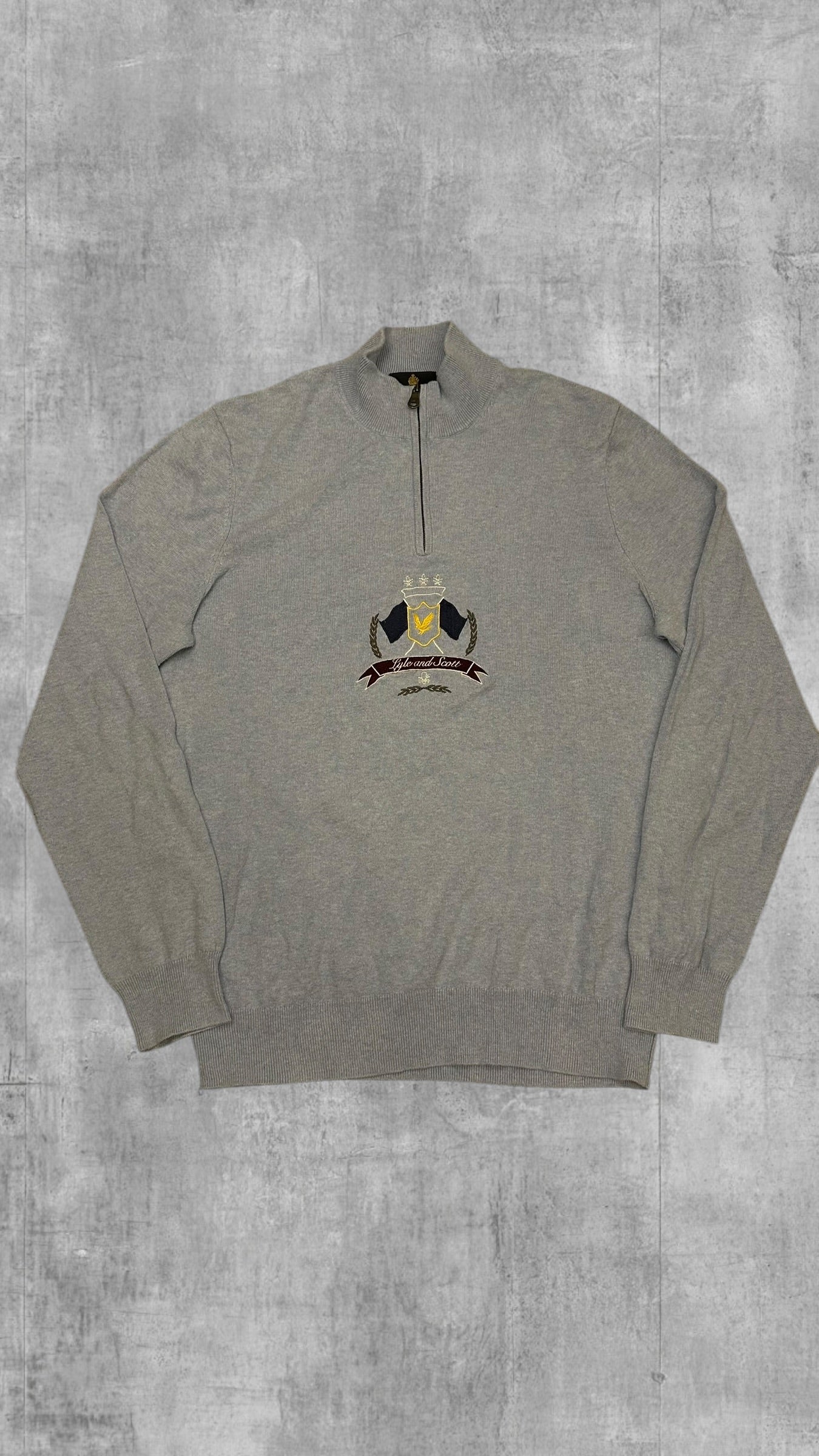 Lyle & Scott Vintage Half/Quarter Zip Pullover Türkis M