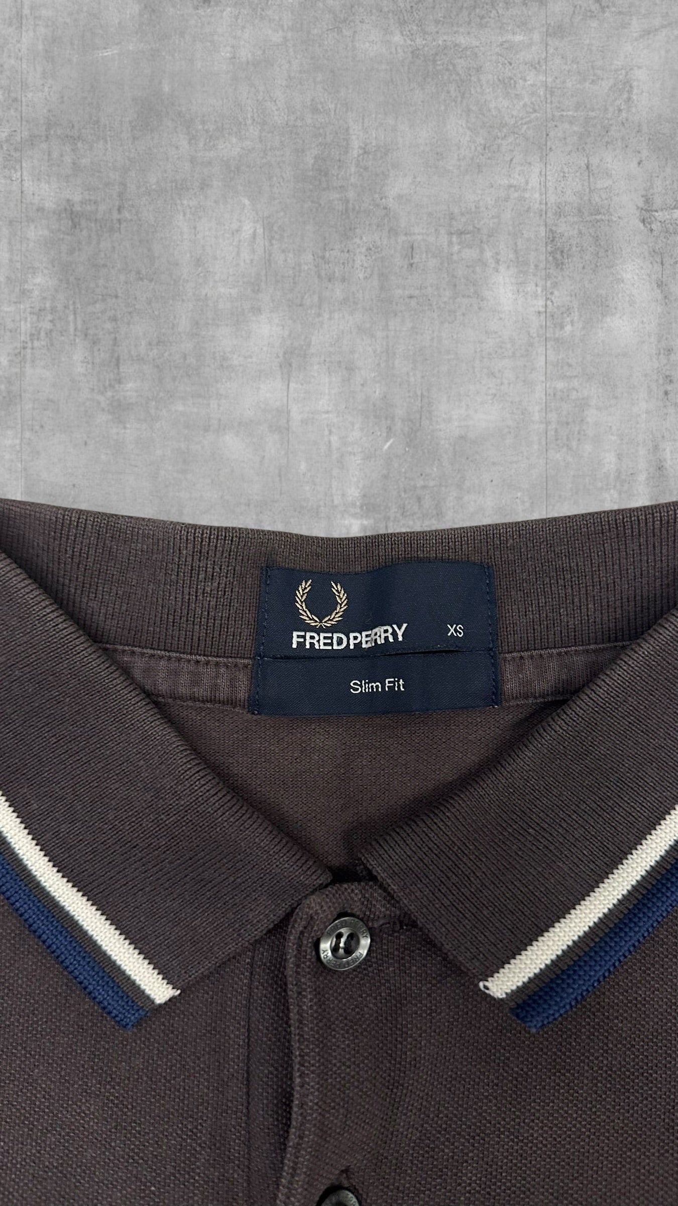 Fred Perry Polo Shirt Braungrau XS Slim Fit