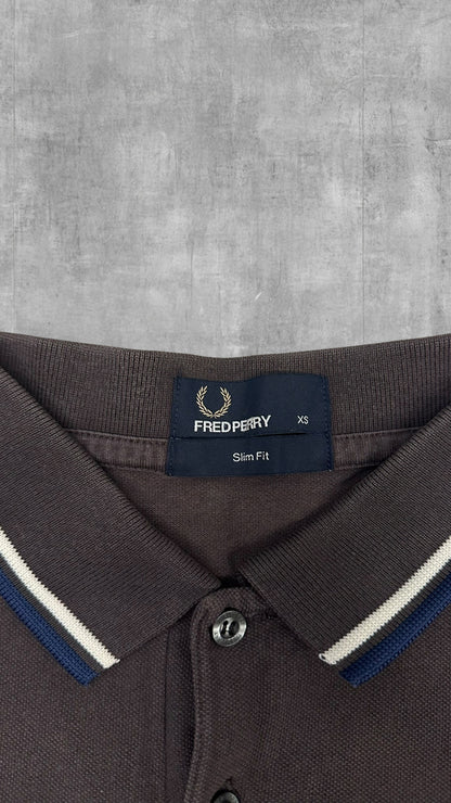 Fred Perry Polo Shirt Braungrau XS Slim Fit