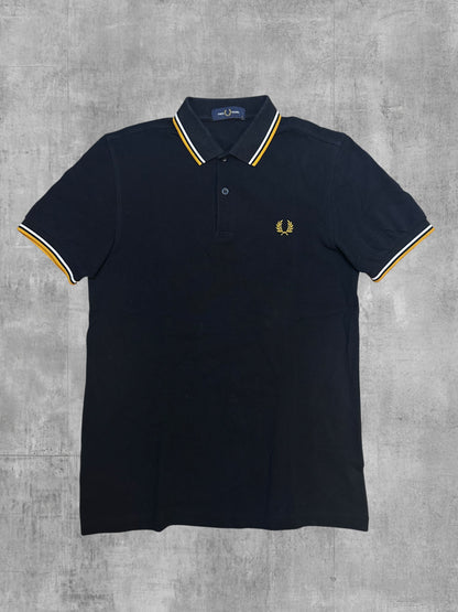 Fred Perry Polo Shirt Schwarz Gold S