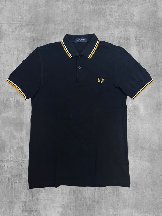 Fred Perry Polo Shirt Schwarz Gold S