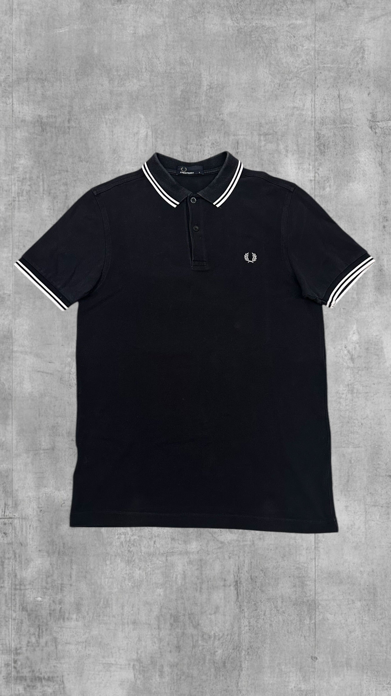 Fred Perry Polo Shirt Schwarz Weiß S