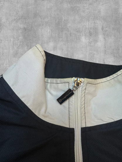 Sergio Tacchini Trainingsjacke Windbreaker Taped Schwarzblau Weiß L / XL
