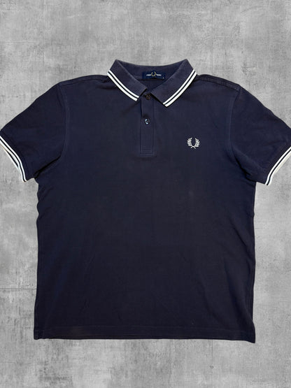 Fred Perry Polo Shirt Schwarzblau Weiß M