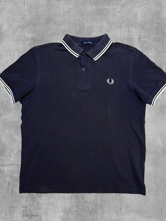 Fred Perry Polo Shirt Schwarzblau Weiß M